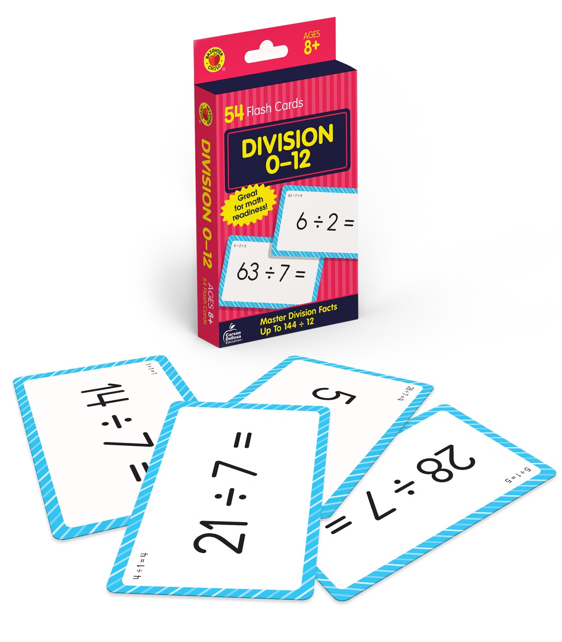 Carson Dellosa Division Flash Cards for Kids Ages 8+, Division Flash Cards with Numbers 0-12 for 3rd Grade, 4th Grade, 5th Grade, Math Flash Cards Division